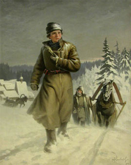 Юный Ломоносов по дороге в Москву